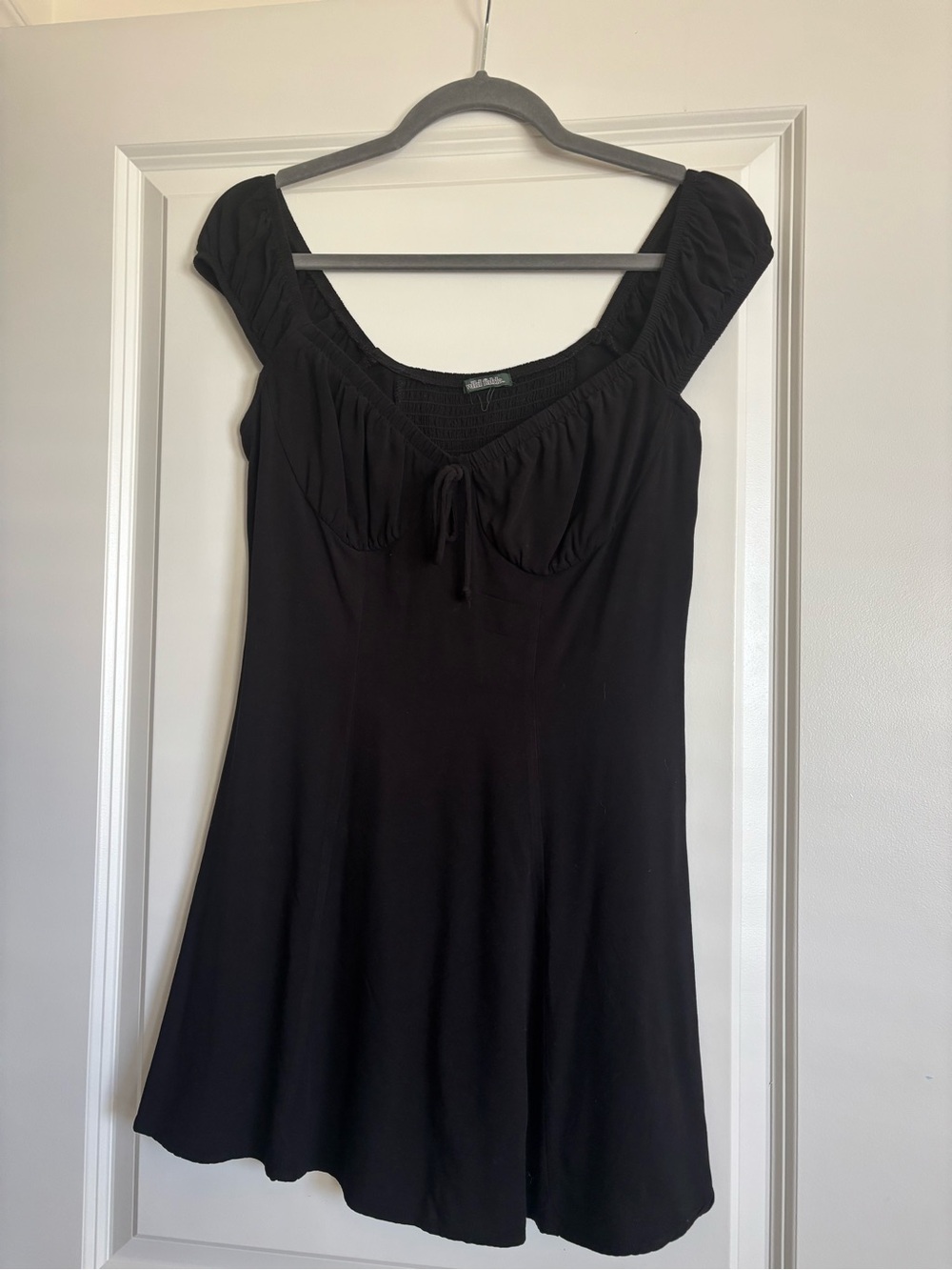 White Fable Black Scoop Neck A-Line Dress